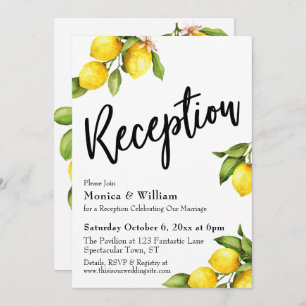 Waterverf Lemons Reception Typografie Kaart