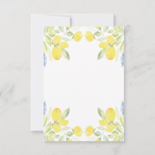 Waterverf Lemons repetitie diner Kaart (Achterkant)