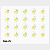 Waterverf Lemons Ronde Sticker (Vel)