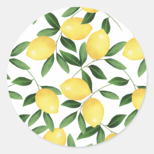 WATERVERF LEMONS RONDE STICKER