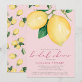 Waterverf Lemons & Roze Vrijgezellenfeest Kaart (Voorkant / Achterkant)