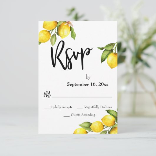 Waterverf Lemons RSVP Typografie (Staand voorkant)