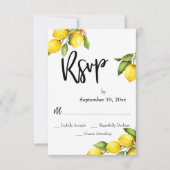Waterverf Lemons RSVP Typografie Kaartje (Voorkant)