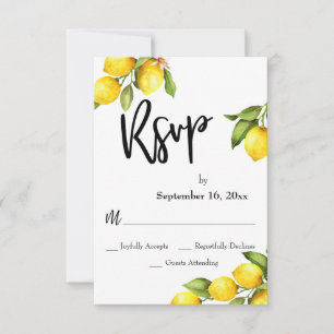 Waterverf Lemons RSVP Typografie Kaartje