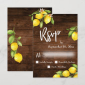 Waterverf Lemons RSVP Typografie Rustiek Hout Kaartje (Voorkant / Achterkant)