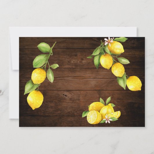 Waterverf Lemons Rustic Wood Save the Date Script (Achterkant)