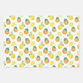 Waterverf Lemons & Sinaasappels Patroon Inpakpapier Vel (Voorkant 3)