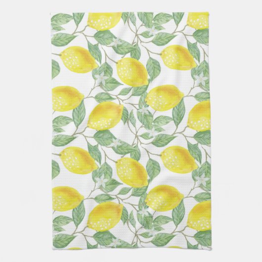 Waterverf Lemons Theedoek (Verticaal)