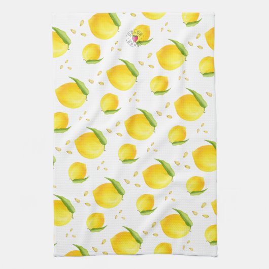 Waterverf Lemons Theedoek (Verticaal)