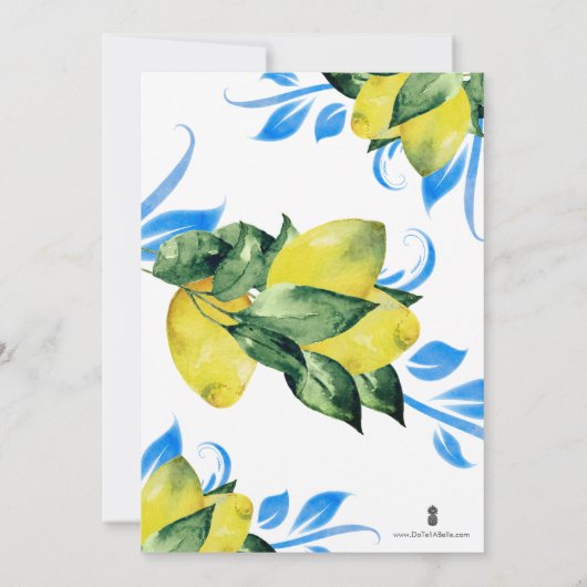 Waterverf Lemons Verlovingsfeest Kaart (Achterkant)