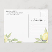 Waterverf Lemons Virtual Bridal Shower-uitnodiging Briefkaart (Achterkant)