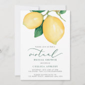 Waterverf Lemons Virtual Bridal Shower-uitnodiging Kaart (Voorkant)