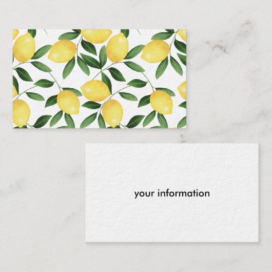 WATERVERF LEMONS VISITEKAARTJE (Voorkant / Achterkant)