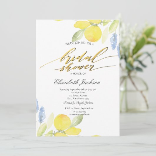 Waterverf Lemons Vrijgezellenfeest Kaart (Staand voorkant)