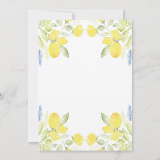 Waterverf Lemons Vrijgezellenfeest Kaart (Achterkant)