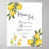 Waterverf Lemons Weddenschap Mimosa Bar Poster (Voorkant)