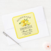 Waterverf Lemons Wedding Bedankt Limoncello Geel Vierkante Sticker (Envelop)