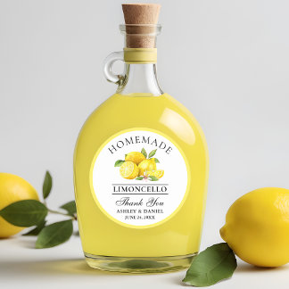 Waterverf Lemons Wedding Bedankt Limoncello Ronde Sticker