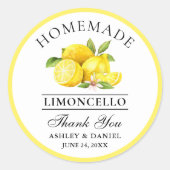 Waterverf Lemons Wedding Bedankt Limoncello Ronde Sticker (Voorkant)