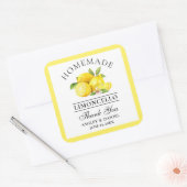 Waterverf Lemons Wedding Bedankt Limoncello Vierkante Sticker (Envelop)