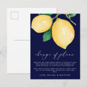 Waterverf Lemons Wedding Change of Planans Aankondigingskaart (Voorkant / Achterkant)