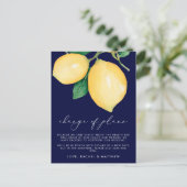 Waterverf Lemons Wedding Change of Planans Aankondigingskaart (Staand voorkant)