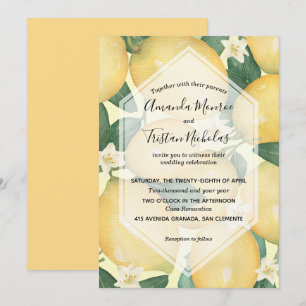 Waterverf Lemons Wedding Invitations