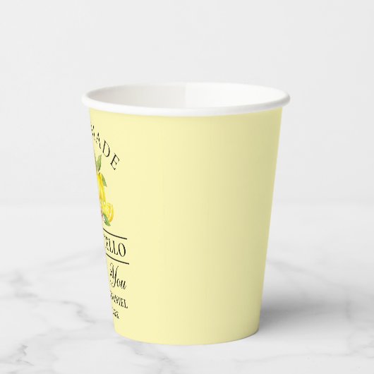 Waterverf Lemons Wedding Limoncello Hartelijk dank Papieren Bekers (Links)