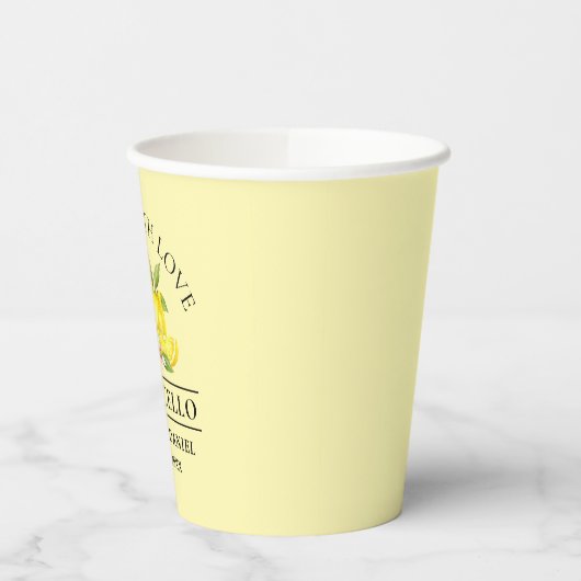 Waterverf Lemons Wedding Limoncello Love Papieren Bekers (Links)