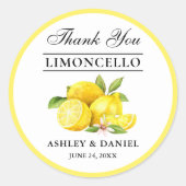 Waterverf Lemons Wedding Limoncello Ronde Sticker (Voorkant)