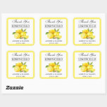 Waterverf Lemons Wedding Limoncello Vierkante Sticker<br><div class="desc">Elegante Waterverf Citroenen Limoncello Bruiloft Dank u Stickers</div>