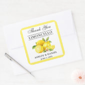 Waterverf Lemons Wedding Limoncello Vierkante Sticker (Envelop)