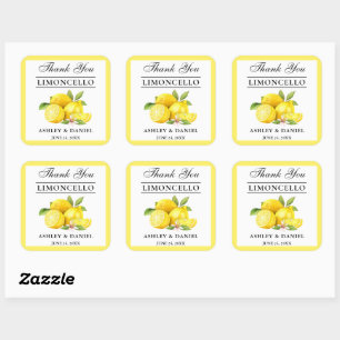 Waterverf Lemons Wedding Limoncello Vierkante Sticker
