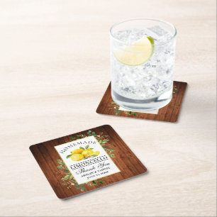 Waterverf Lemons Wood Greenery Limoncello Kartonnen Onderzetters