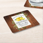 Waterverf Lemons Wood Greenery Limoncello Kartonnen Onderzetters (Schuin)