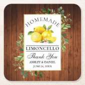 Waterverf Lemons Wood Greenery Limoncello Kartonnen Onderzetters (Voorkant)