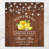 Waterverf Lemons Wood String Lights Flessenlabels Wijn Etiket (Enkel label)