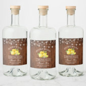 Waterverf Lemons Wood String Lights Limoncello Likeurfles Etiket (Flessen)