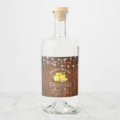 Waterverf Lemons Wood String Lights Limoncello Likeurfles Etiket (Voorkant)