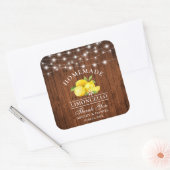 Waterverf Lemons Wood String Lights Limoncello Vierkante Sticker (Envelop)