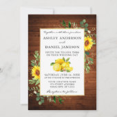 Waterverf Lemons Wood Sunflower Wedding Kaart (Voorkant)
