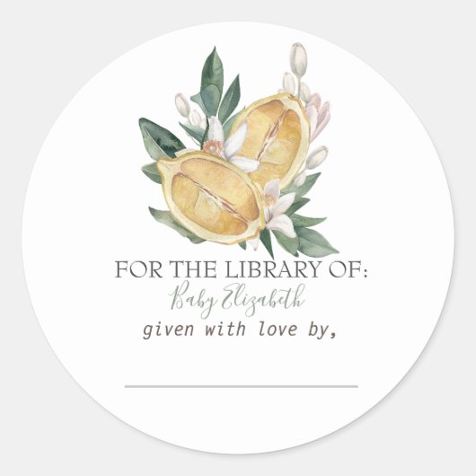 Waterverf Lemons Zwangerschap Ronde Sticker (Voorkant)