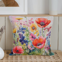 Waterverf Lente Abstracte Explosie van Wilde Bloem