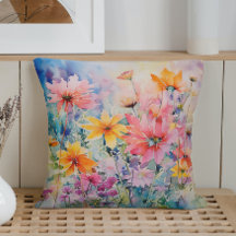 Waterverf Lente Abstracte Explosie van Wilde Bloem