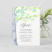 Waterverf lente berk boom bruiloft update kaart (Staand voorkant)