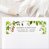 Waterverf lente bladeren bruiloft etiket (Insitu)