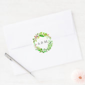 Waterverf lente bladeren bruiloft ronde sticker (Envelop)