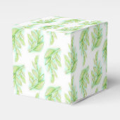 Waterverf lente bladeren groene bruiloft gunst doo bedankdoosjes (Voorkant Zijde)