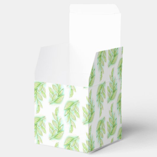 Waterverf lente bladeren groene bruiloft gunst doo bedankdoosjes (Geopend)