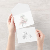 Waterverf Lente bloeiende bomen All In One Uitnodiging (Afscheurbaar)